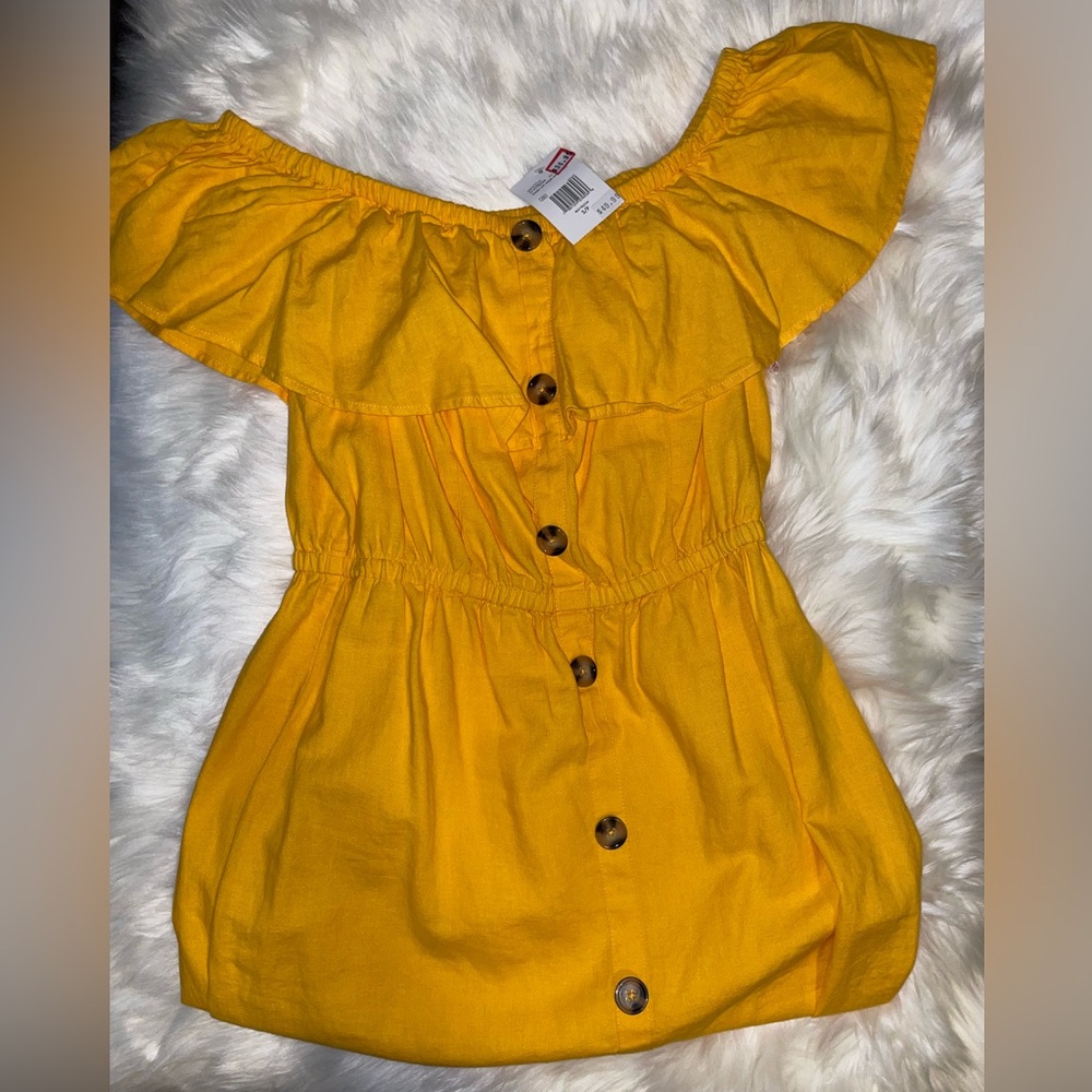 Guess Galen Off Shoulder Linen Dress